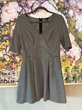 Guess Black White Striped Dress Size L